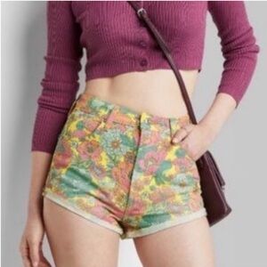 Floral High-Waisted Shorts